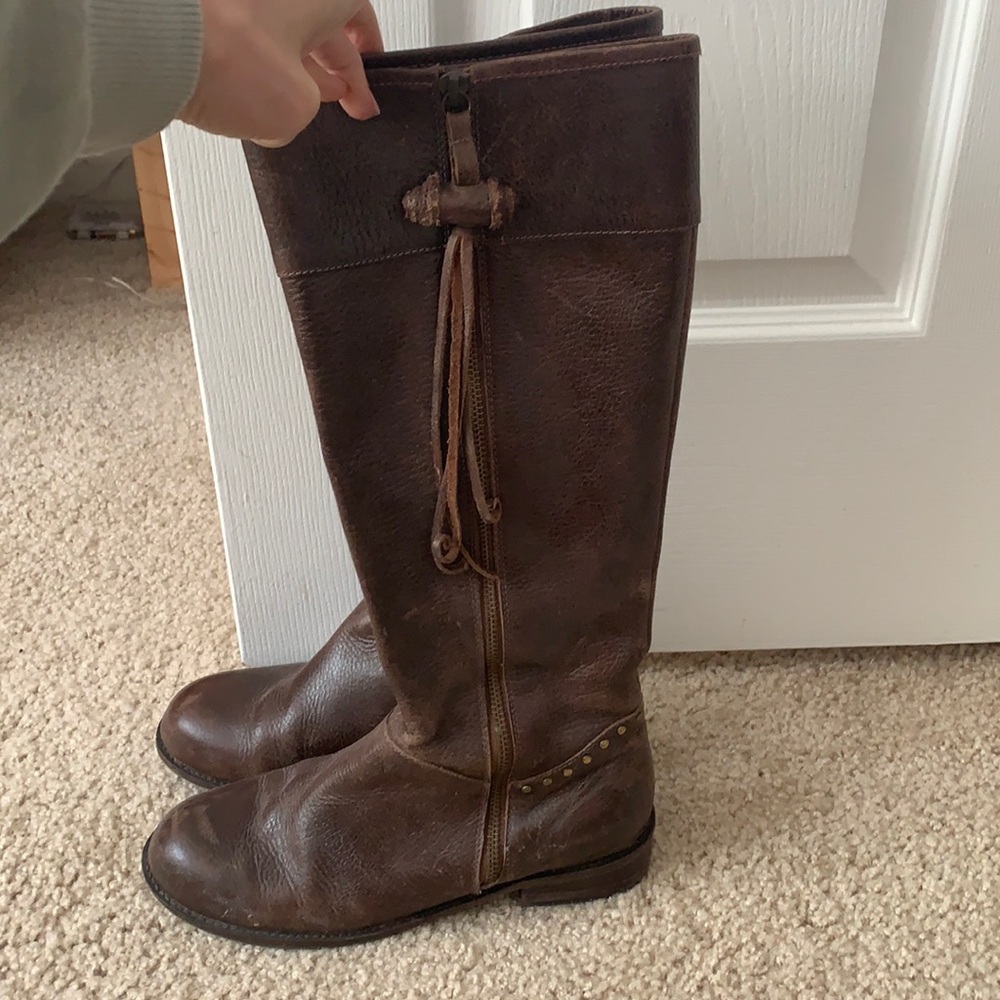 Anthropology Leather Riding Boots